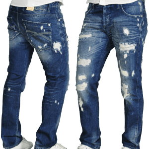 Distressed Blue Jeans