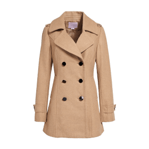 Women's Brown Double-Breasted Coat